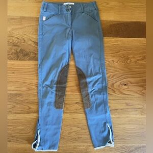 Mid-rise Dutch Blue/ Tan Tailored Sportsman’s riding breeches and velcro ankles